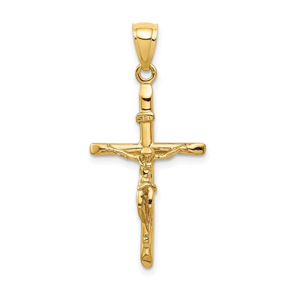 Million Charms 10k Yellow Gold INRI Crucifix Necklace Charm Pendant